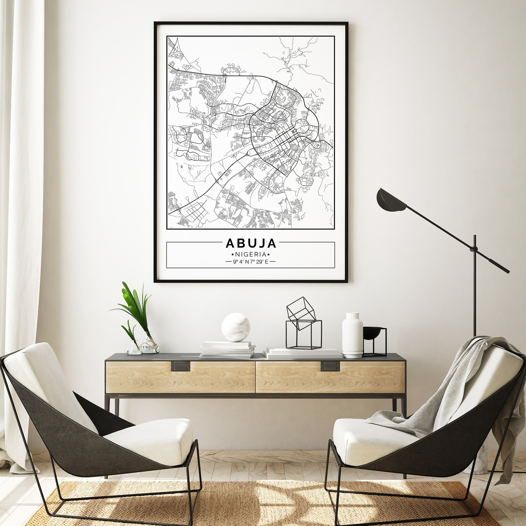 Abuja Map Print Abuja Map Poster Abuja Wall Art Abuja Etsy