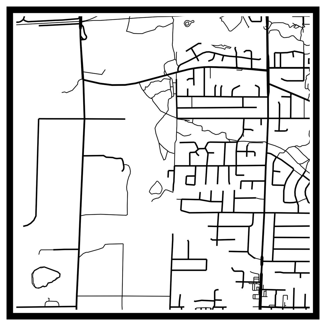 Langley Map Print Langley Map Poster Langley Wall Art Etsy