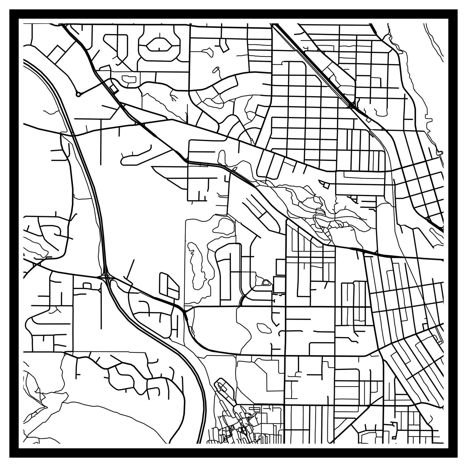 Nanaimo BC Map Print Nanaimo Map Poster Nanaimo Wall Art Etsy
