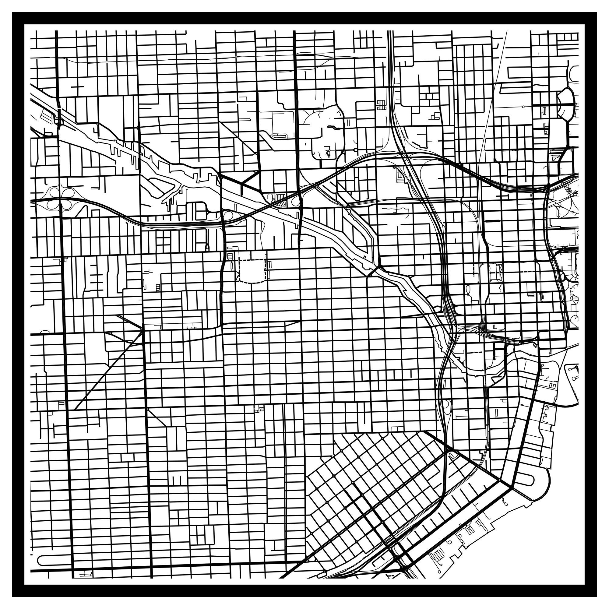 Miami Map Print Miami Map Poster Miami Wall Art Miami Etsy