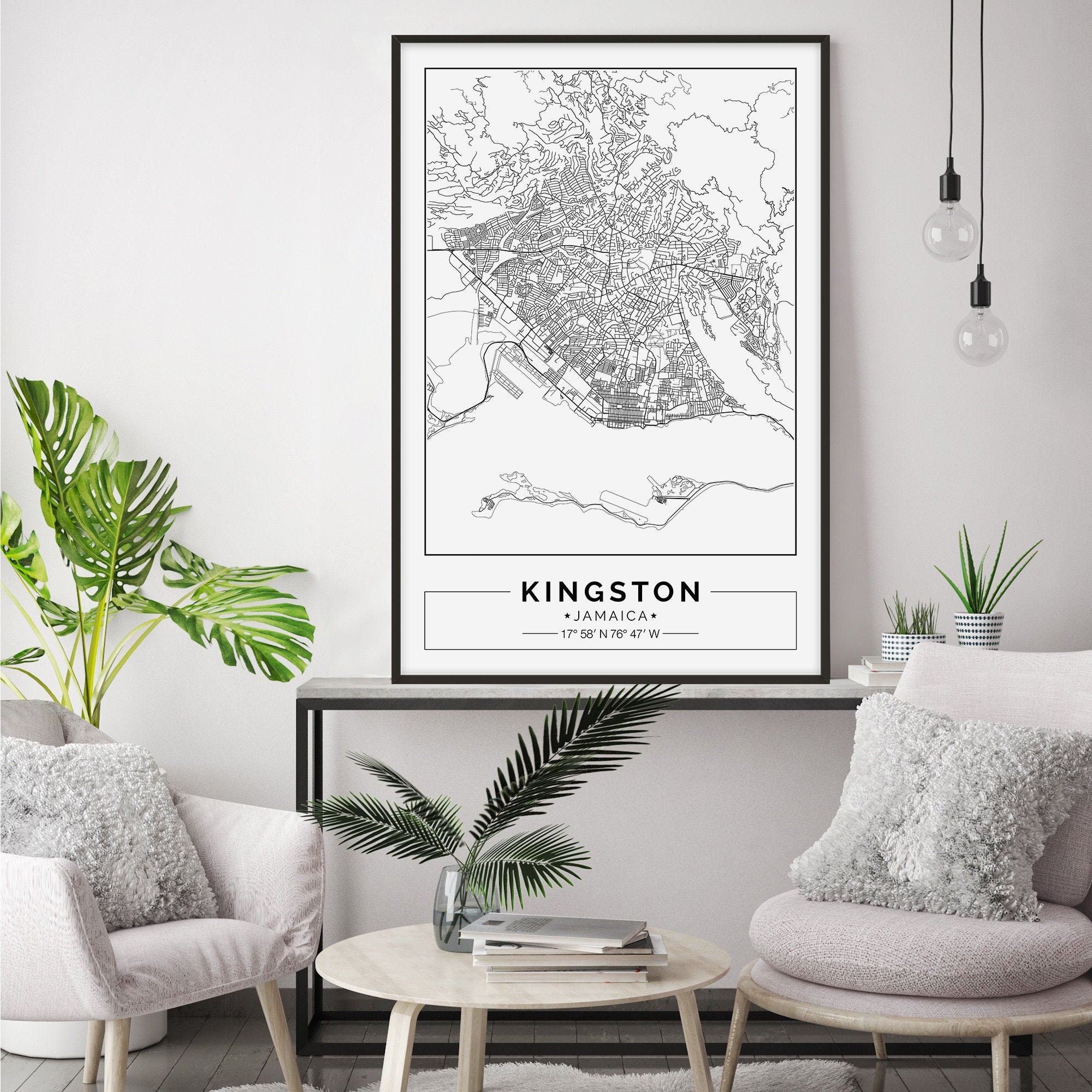 Kingston map print Kingston map poster Kingston wall art | Etsy