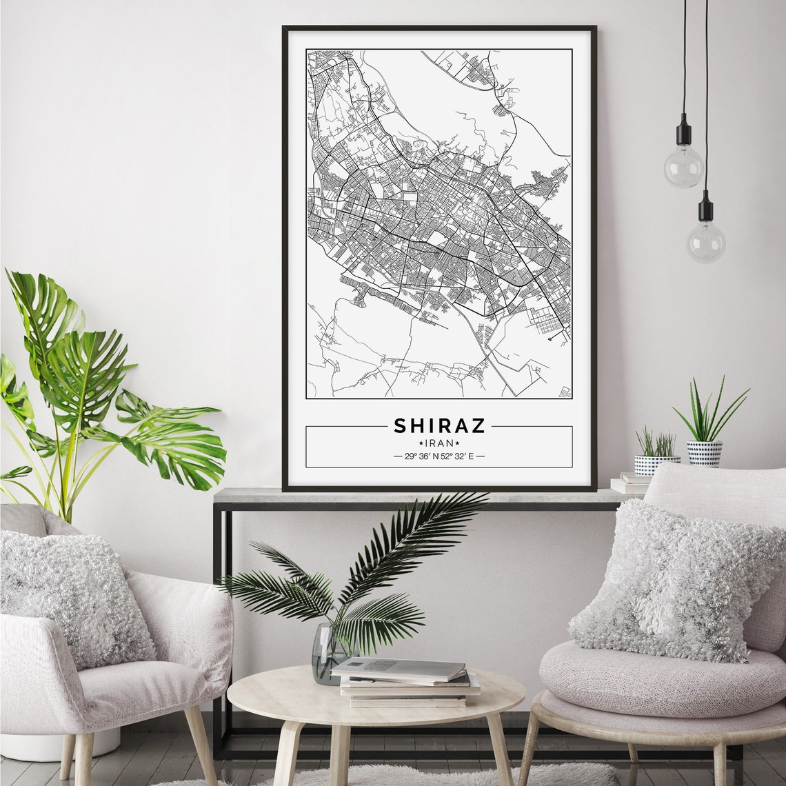 Shiraz Map Print Shiraz Map Poster Shiraz Wall Art Shiraz - Etsy