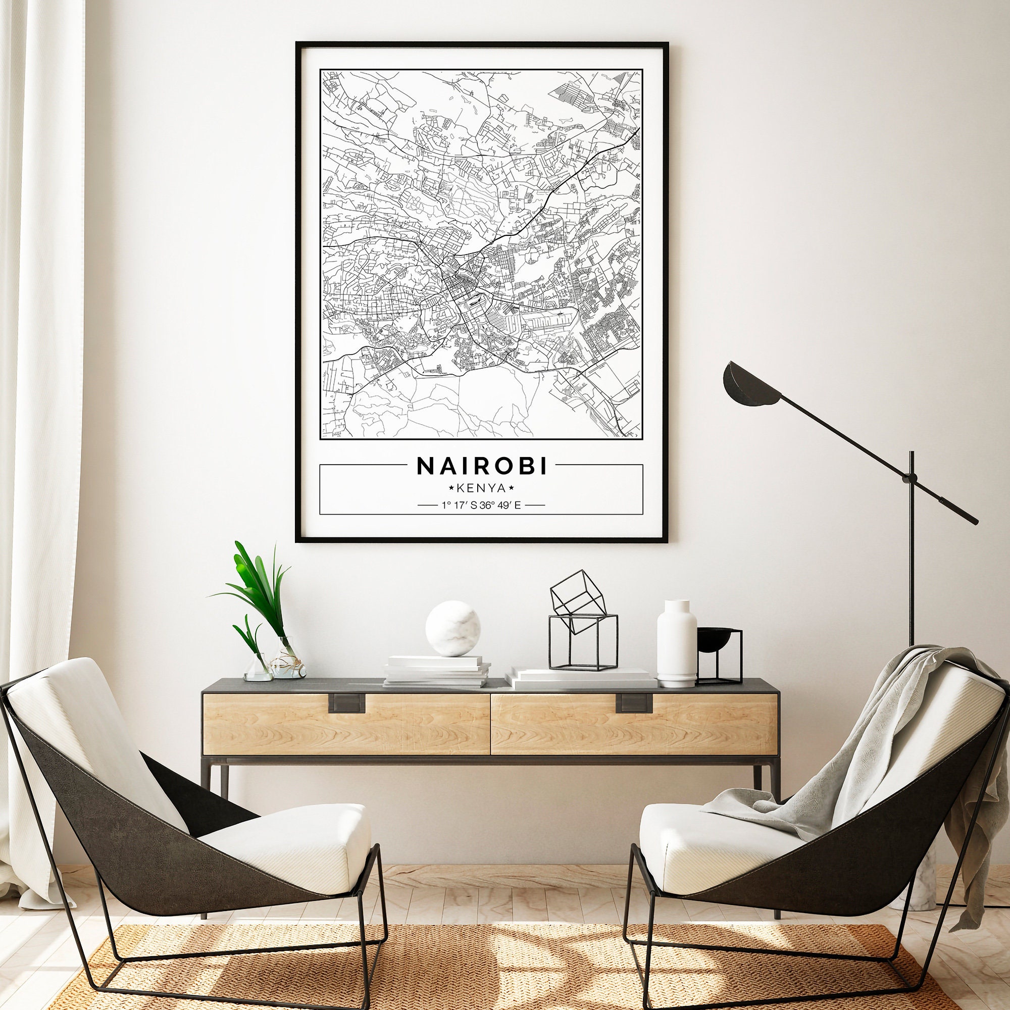 Nairobi Map Print Nairobi Map Poster Nairobi Wall Art | Etsy
