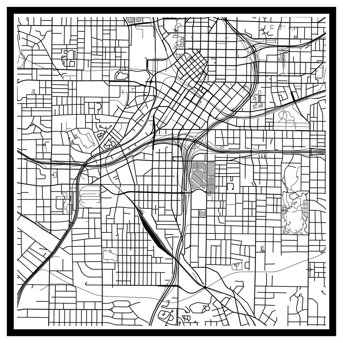 Atlanta Map Print Atlanta Map Poster Atlanta Wall Art | Etsy