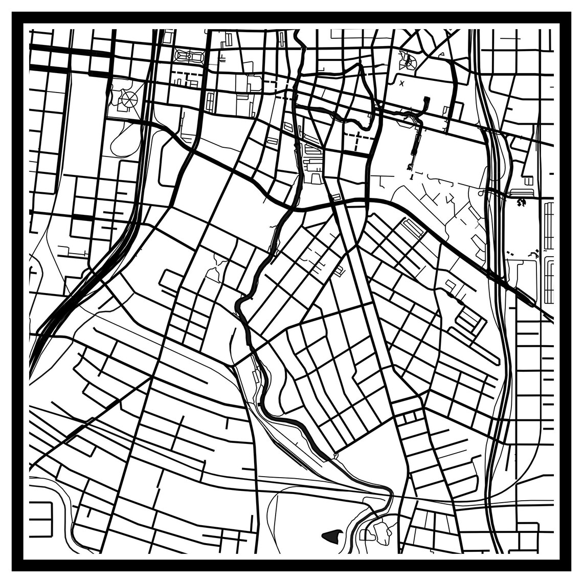 Downtown San Antonio Map Print San Antonio Wall Art San - Etsy