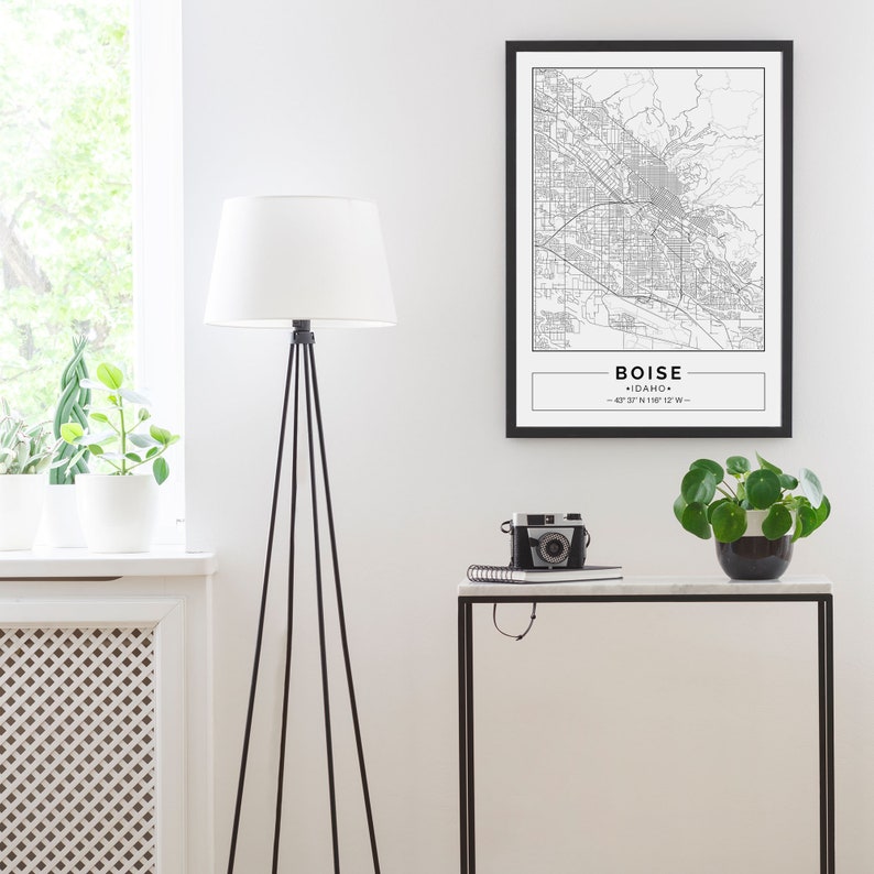 Boise Map Print Boise Map Poster Boise Wall Art Boise Idaho Etsy
