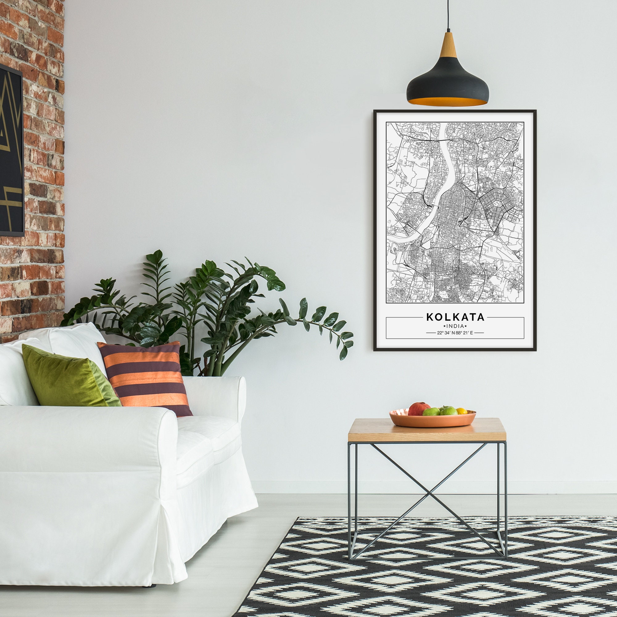 Kolkata Map Print Kolkata Map Poster Kolkata Wall Art Etsy