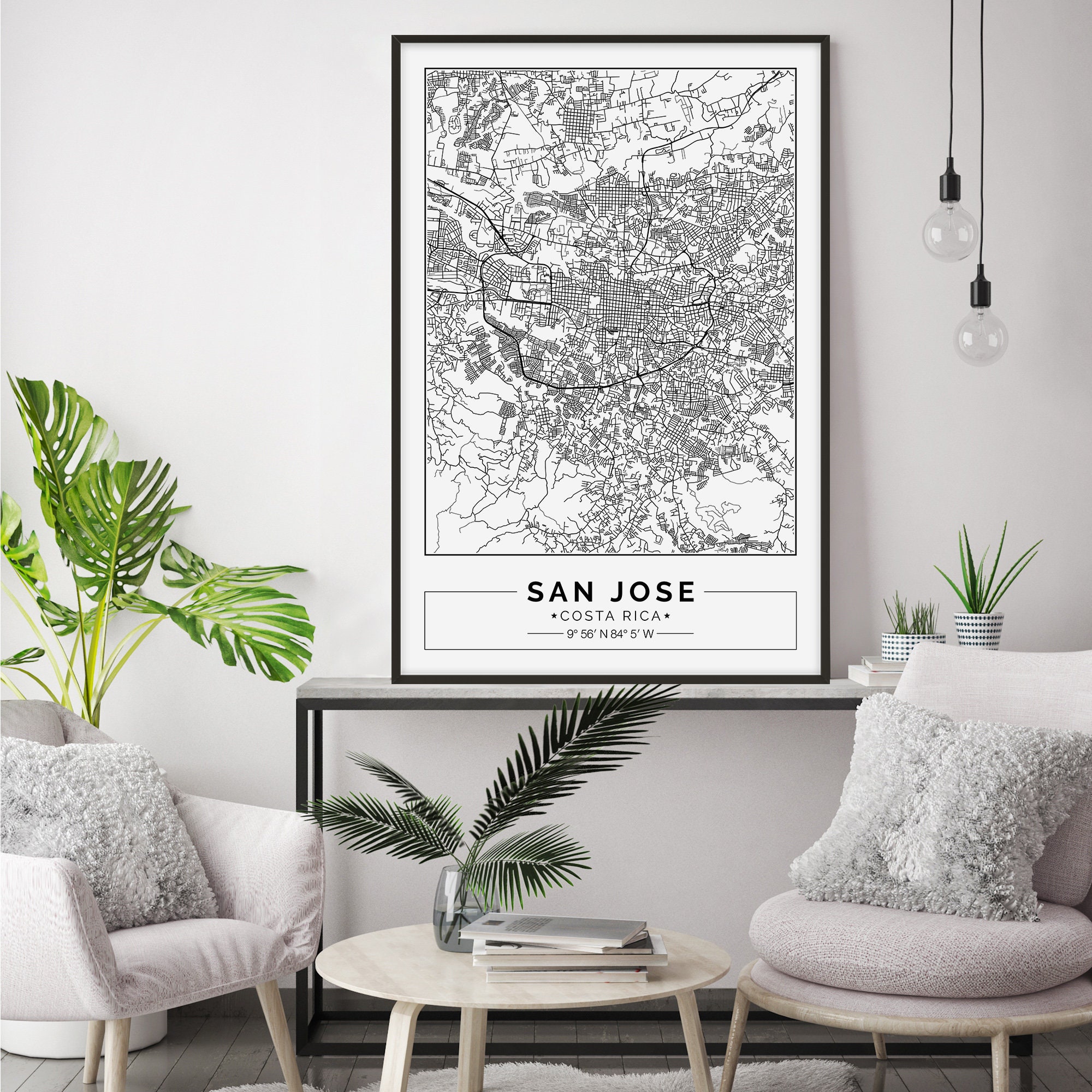 San Jose Map Print San Jose Map Poster San Jose Wall Art Etsy