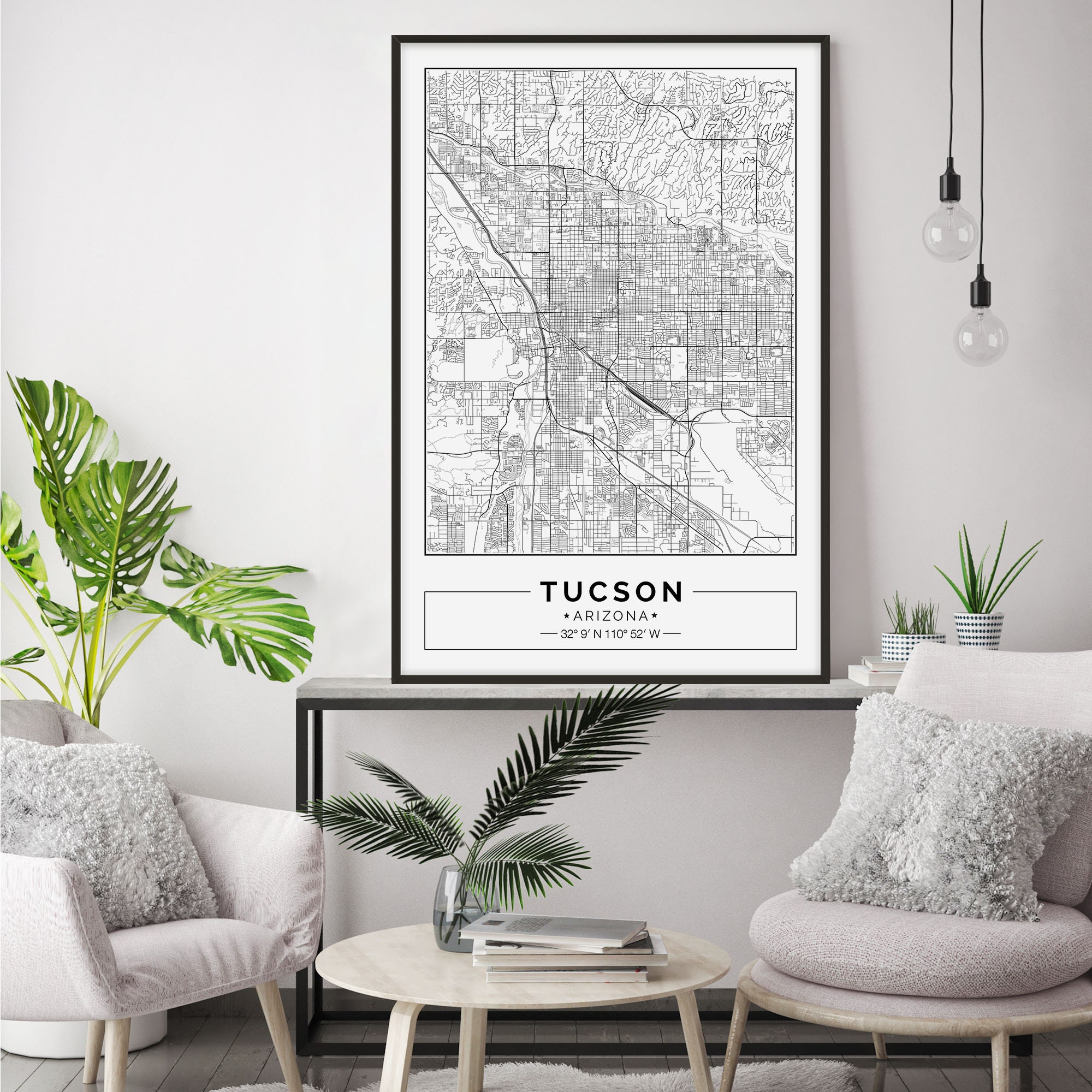 Tucson Map Print Tucson Map Poster Tucson Wall Art Tucson - Etsy