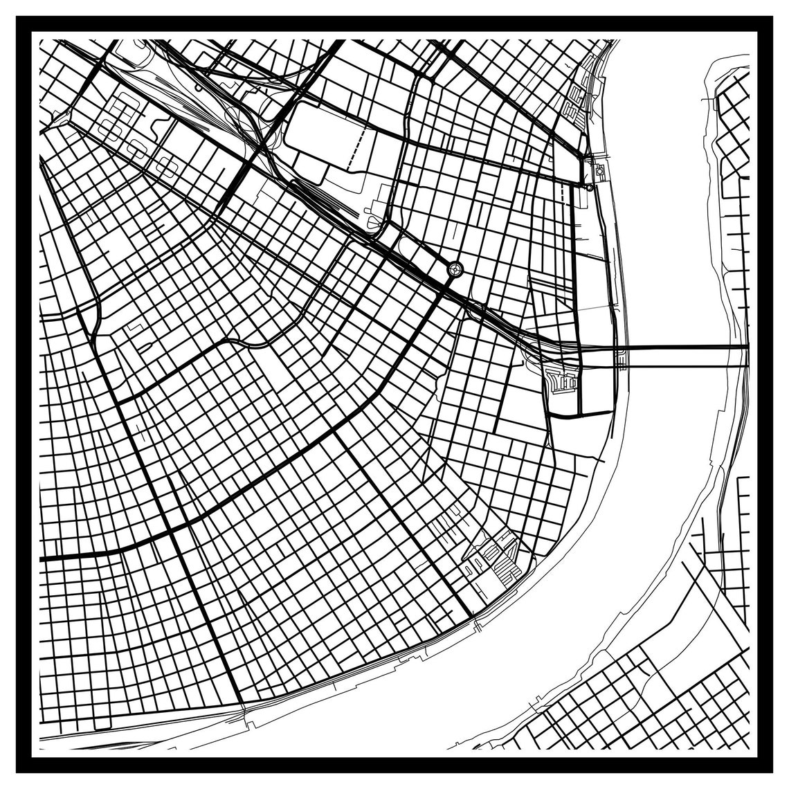 New Orleans map print New Orleans map poster New Orleans Etsy