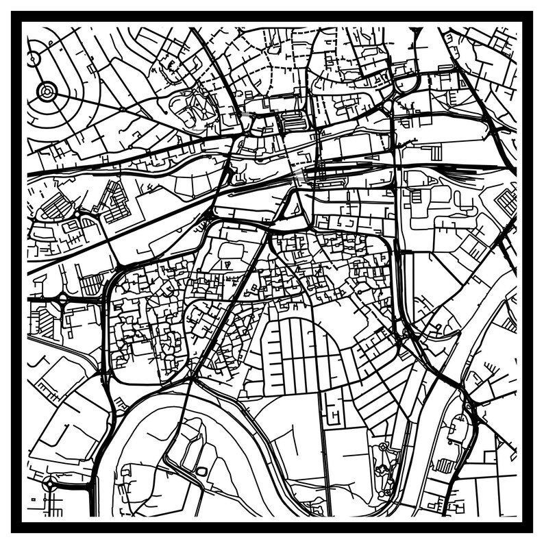Nottingham Map Print Nottingham Map Poster Nottingham Wall | Etsy