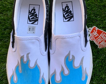 vans slip on fire design