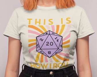 DnD Gaming T-Shirt | DnD Gift | Dungeons & Dragons Present | RPG | Dice | D20 | Dungeons and Dragons Shirt | Dungeon Master | Boho 80s Tee