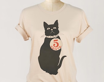 Vintage black cat shirt cat lover gift for women gifts for cat lovers cat t-shirt cat owner gifts cat mom gift cat shirt retro cat shirt