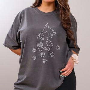 Dnd cat shirt d&d comfort color dandd shirt dungeon master dnd gift dungeons and dragon dice