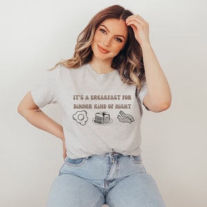 Women’s graphic tee, breakfast for dinner, bacon, pancakes, gift for her, gift for mom, Christmas gift, women’s Tshirt