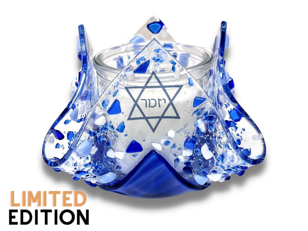 Yahrzeit Candle Holder Jewish Sympathy Gift Yizkor Memorial Candle