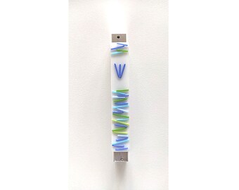 Fused glass mezuzah case - Jewish wedding/engagement gift - mezuzah cover for Jewish home - Judaica - made in Israel - Jewish home decor