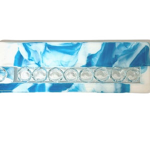 Hanukkah menorah from fused glass - unique modern Judaica - Bar/Bat mitzva gift - made in Israel - Jewish wedding gift - artistic menorah