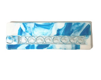 Hanukkah menorah from fused glass - unique modern Judaica - Bar/Bat mitzva gift - made in Israel - Jewish wedding gift - artistic menorah