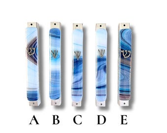 Fused glass mezuzah case - Jewish wedding/engagement gift - mezuzah cover for Jewish home - Judaica - made in Israel - Jewish home decor