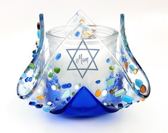 Memorial candle holder for mom - Jewish sympathy gift - Yizkor memorial candle holder for Mom - memorial gift for Jewish mourner - Yahrzeit