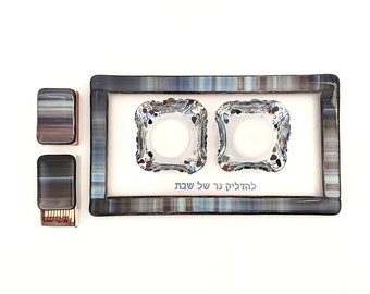 Portavelas de Shabat para luces de té - Candelabros de Shabat - Regalo de Bat Mitzvah - Judaica hecha en Israel - Regalo judío - Decoración del hogar judío