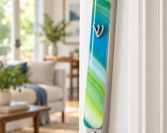 Fused glass mezuzah case - Jewish wedding/engagement gift - mezuzah cover for Jewish home - Judaica - made in Israel - Jewish home decor