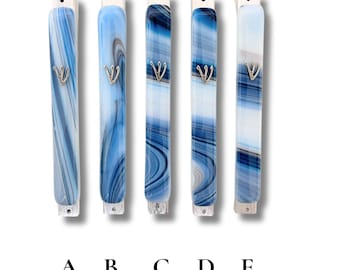 Fused glass mezuzah case - Jewish wedding/engagement gift - mezuzah cover for Jewish home - Judaica - made in Israel - Jewish home decor