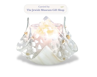 Yahrzeit Candle Holder - Elegant Jewish Condolence Gift, Handmade Judaica from Israel