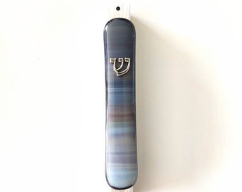 Fused glass mezuzah case - Jewish wedding/engagement gift - mezuzah cover for Jewish home - Judaica - made in Israel - Jewish home decor