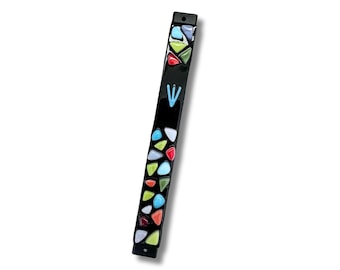 Black fused glass mezuzah case - Jewish wedding/engagement gift - artistic mezuzah cover - Judaica - made in Israel - Jewish home decor