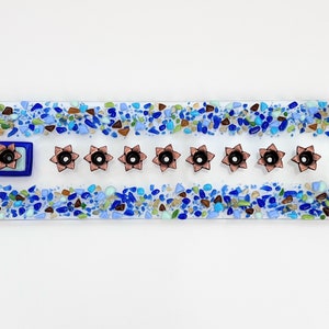 Hanukkah menorah from fused glass - unique modern Judaica - Bar/Bat mitzva gift - made in Israel - Jewish wedding gift - artistic menorah