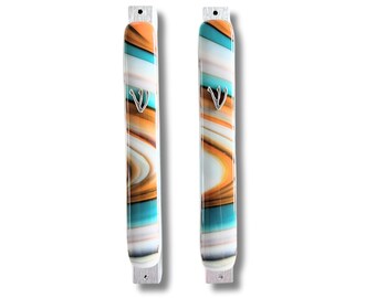 Fused glass mezuzah case - Jewish wedding/engagement gift - mezuzah cover for Jewish home - Judaica - made in Israel - Jewish home decor