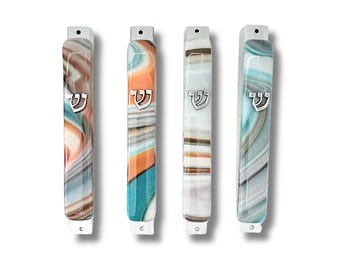 Fused glass mezuzah case - Jewish wedding/engagement gift - mezuzah cover for Jewish home - Judaica - made in Israel - Jewish home decor