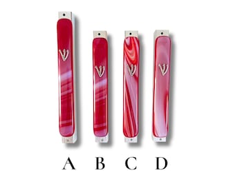 Fused glass mezuzah case - Jewish wedding/engagement gift - mezuzah cover for Jewish home - Judaica - made in Israel - Jewish home decor