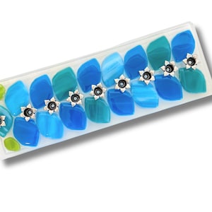 Hanukkah menorah from fused glass - unique modern Judaica - Bar/Bat mitzva gift - made in Israel - Jewish wedding gift - artistic menorah