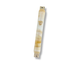 Gold mezuzah case - Jewish wedding/engagement gift - gold mezuza cover for Jewish home - Judaica made in Israel - Jewish home decor