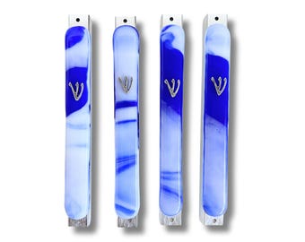 Fused glass mezuzah case - Jewish wedding/engagement gift - mezuzah cover for Jewish home - Judaica - made in Israel - Jewish home decor