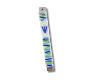 Fused glass mezuzah case - Jewish wedding/engagement gift - mezuzah cover for Jewish home - Judaica - made in Israel - Jewish home decor