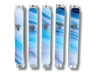 Fused glass mezuzah case - Jewish wedding/engagement gift - mezuzah cover for Jewish home - Judaica - made in Israel - Jewish home decor