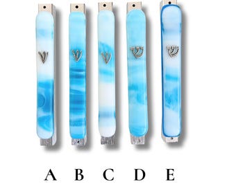 Fused glass mezuzah case - Jewish wedding/engagement gift - mezuzah cover for Jewish home - Judaica - made in Israel - Jewish home decor