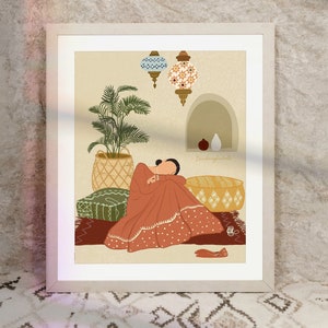South Asian Art Print, Traditional Indian Desi Art, Brown Girl Artwork, South Indian Print Gift, Indian Traditional Art, Asian Women WallArt