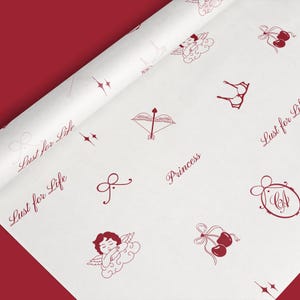 Carta velina - Imballaggio con motivo digitale personalizzato, icone illustrate personalizzate, design unico per regali e artigianato