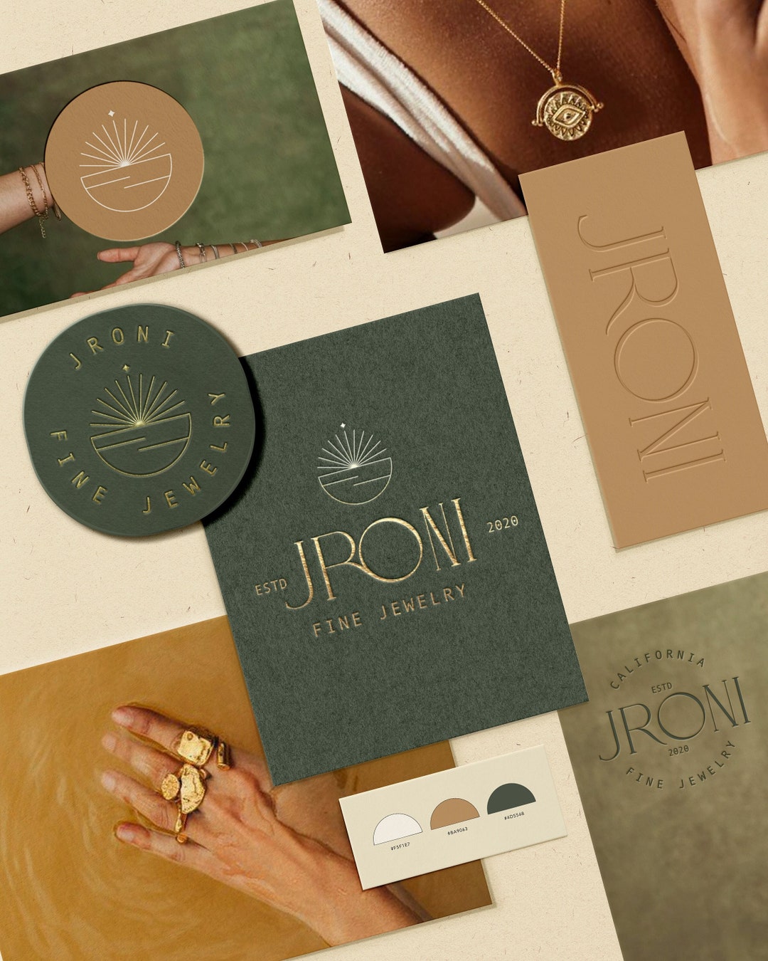 Buy Semi Custom Logo, Bespoke Luxury Jewellery Business Branding Kit,  Modern Whimsical Logo, Photography Logo, Minimal Logo, Desert Sun Logo  Online in