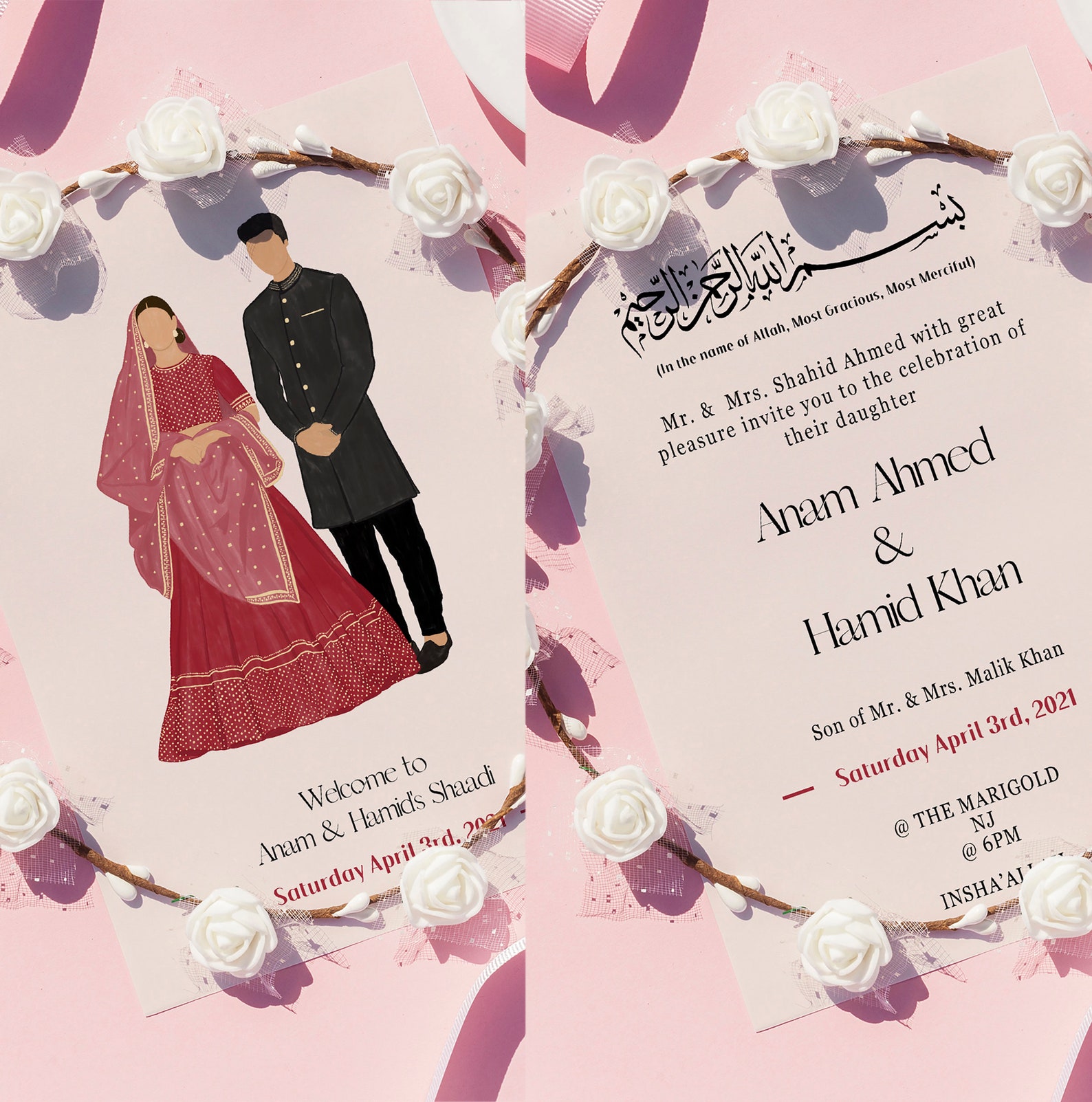 Indian / Pakistani Digital Wedding Invite Printable Premade Etsy Indian / Pakistani Digital Wedding Invite Printable Premade Etsy