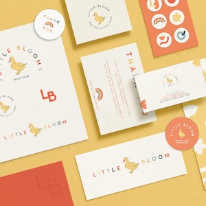 Semi Custom Branding Kit, Baby, kids and Children Logo Branding, Cute Colourful & Fun Brand Identity, Illustration Graphic Premade Logo Kit