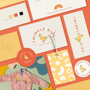 Semi Custom Branding Kit, Baby, kids and Children Logo Branding, Cute Colourful & Fun Brand Identity, Illustration Graphic Premade Logo Kit