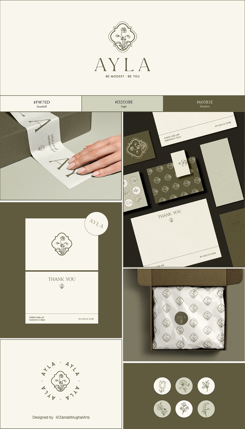 Custom Hand Drawn Logo Design with Full Branding Kit | Modern Feminine Illustrated Logos for Small Business Brand Identity, Creative Package image 11