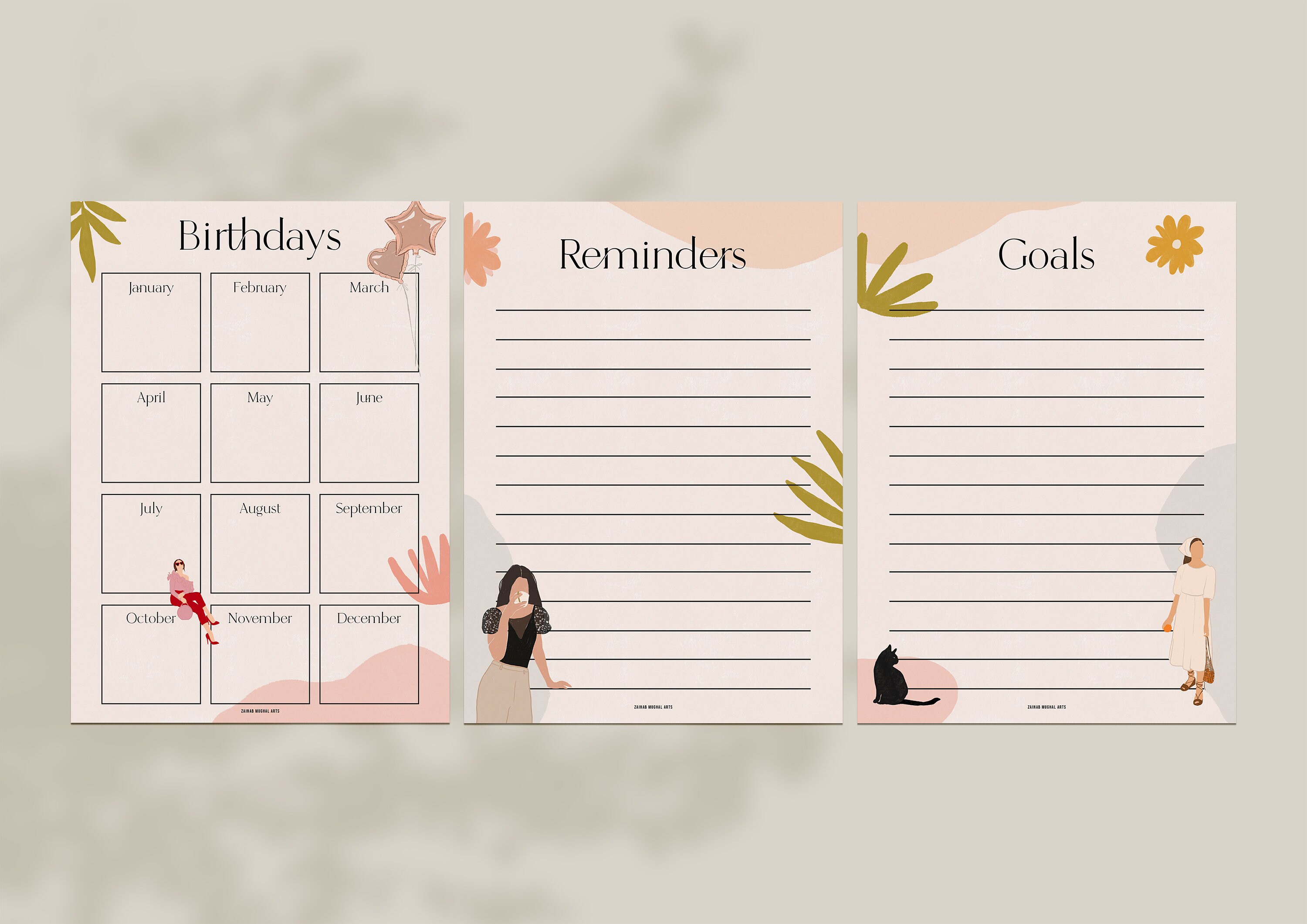 2021-calendar-illustrative-printable-instant-digital-etsy